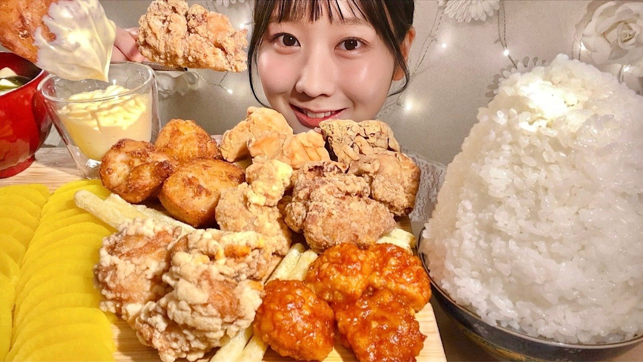 ASMR Fried Chicken 【Mukbang/ Eating Sounds】【English Subtitles】