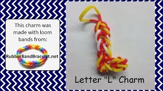 Rainbow Loom Letter L Loom Band Charm - Made Using RubberBandBracelet Loom Bands