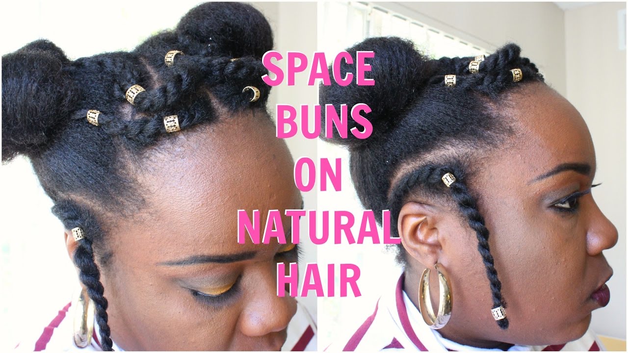 Space Bun Updo For Natural Hair 4c Natural Hair Youtube