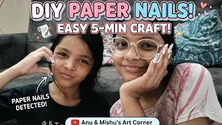 Super Easy DIY Paper Nails Tutorial! 💅✨ #diydiycrafts 