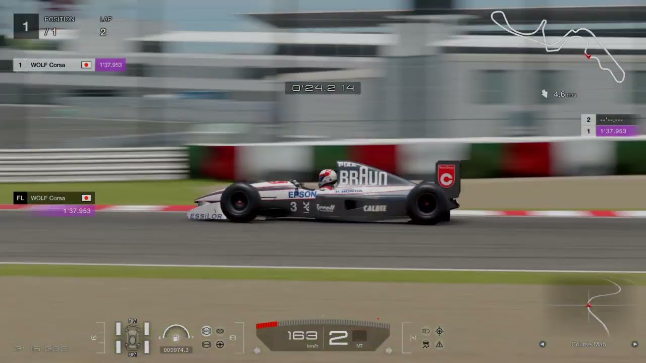 Gran Turismo 7 F3500 BRAUN Tyrrell Honda S. Nakajima Suzuka Time Attack