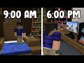 Day in the life of a minecraft player in minecraft