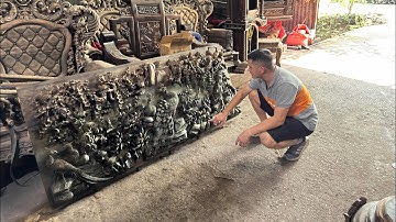 Bức tranh gỗ mun đục cảnh phu thê viên mãn siêu đẹp của khách đặt đã xong mộc rồi ạ 0936183866