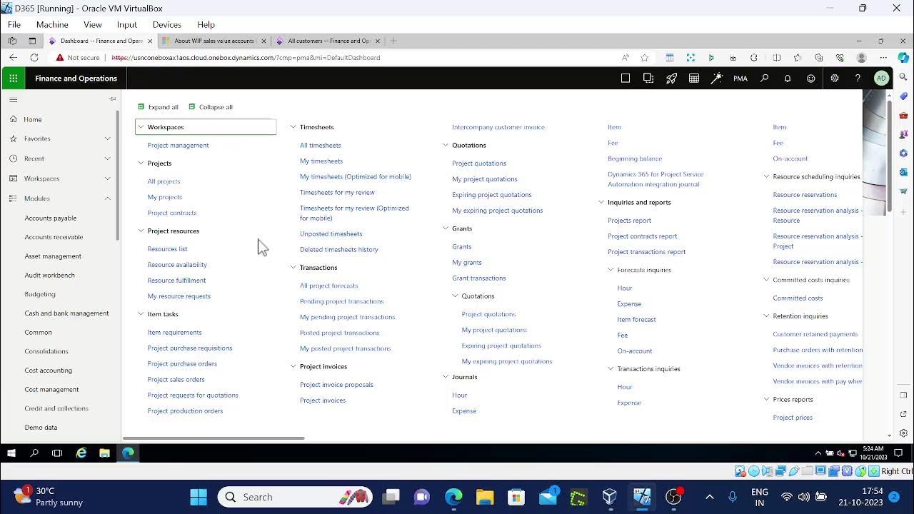 Project management accounting in d365 live 3 youtube