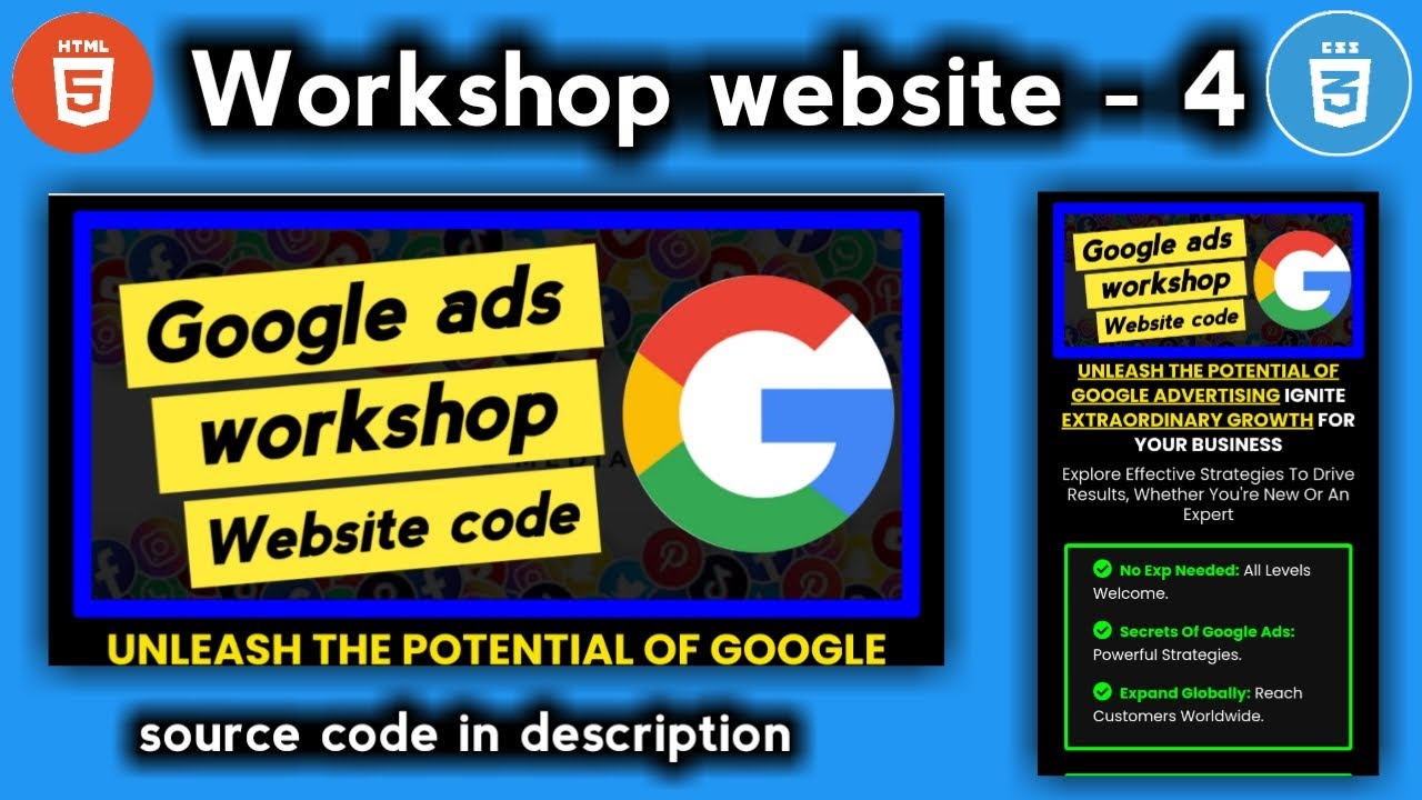 workshop website - 4 using html, CSS, JavaScript | Source code details ...