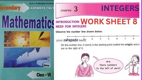 DAV class 6 maths chapter 3 integers Value based Questions 