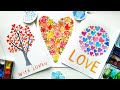 DIY Watercolor Valentines Day Card Ideas - Loose Floral Hearts Painting