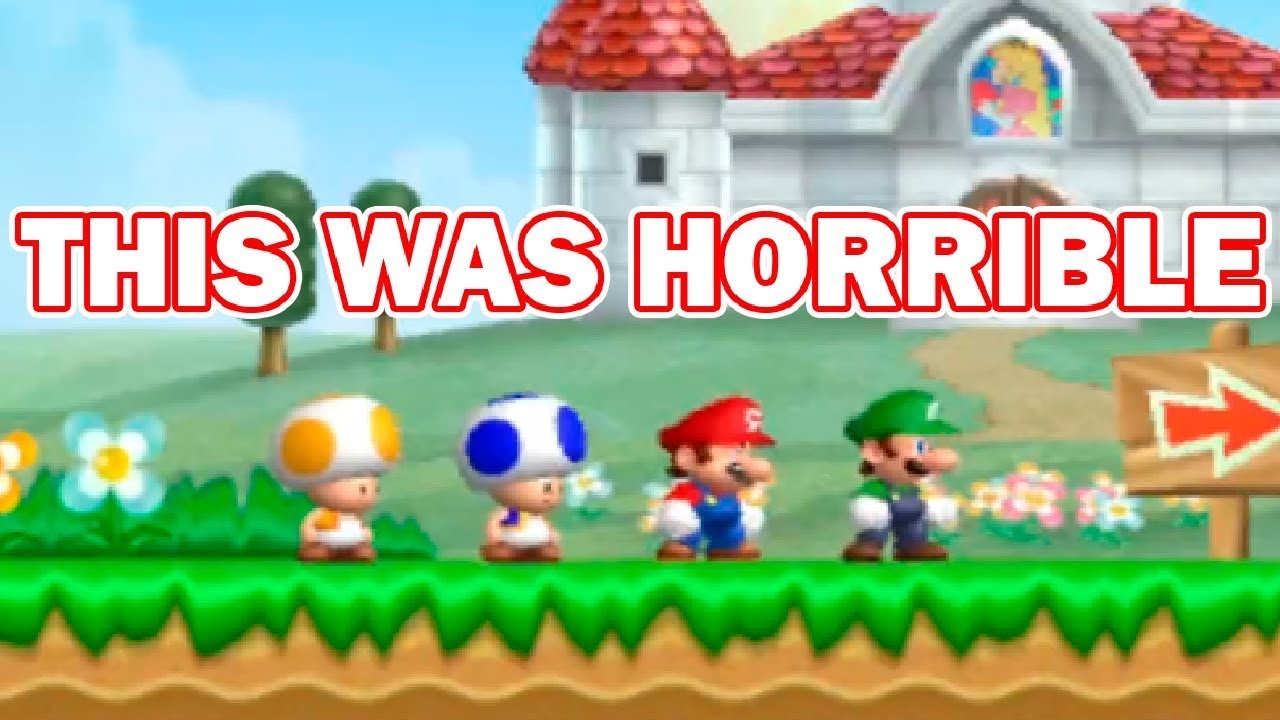 New Super Mario Bros. Wii but we failed at setting it up and playing it