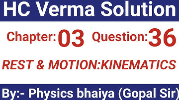H.C. Verma Solutions - Rest and motion - Kinematics - Chapter 3, Question 36