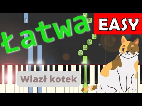 🎹 Wlazł kotek na płotek - Piano Tutorial (łatwa wersja) 🎵 NUTY W OPISIE 🎼