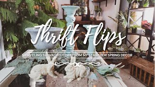 Thrift Flips • Trash to Treasure • Upcycling Salvaged Items for Spring Decor • Upcycled Decor