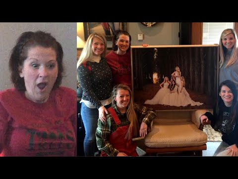 Mom Surprised With Special Portrait of 4 Daughters in Wedding Gowns