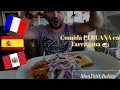Francés probando comida peruana en tarragona españa