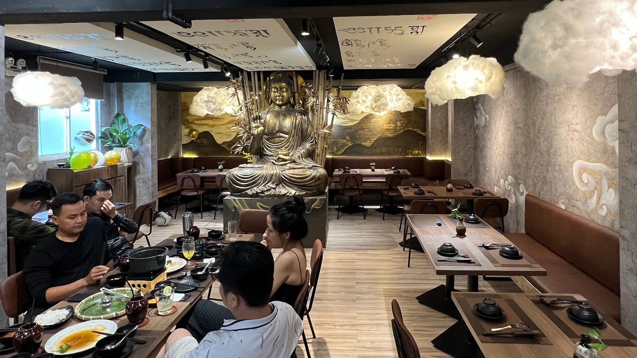 Hướng dẫn decor tượng Phật lớn ở quán chay ( quá trình... - youtube