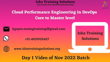 Cloud Performance Engineering in DevOps  Day 1. Pls call or WhatsApp us on +91 8019952427 to enroll
