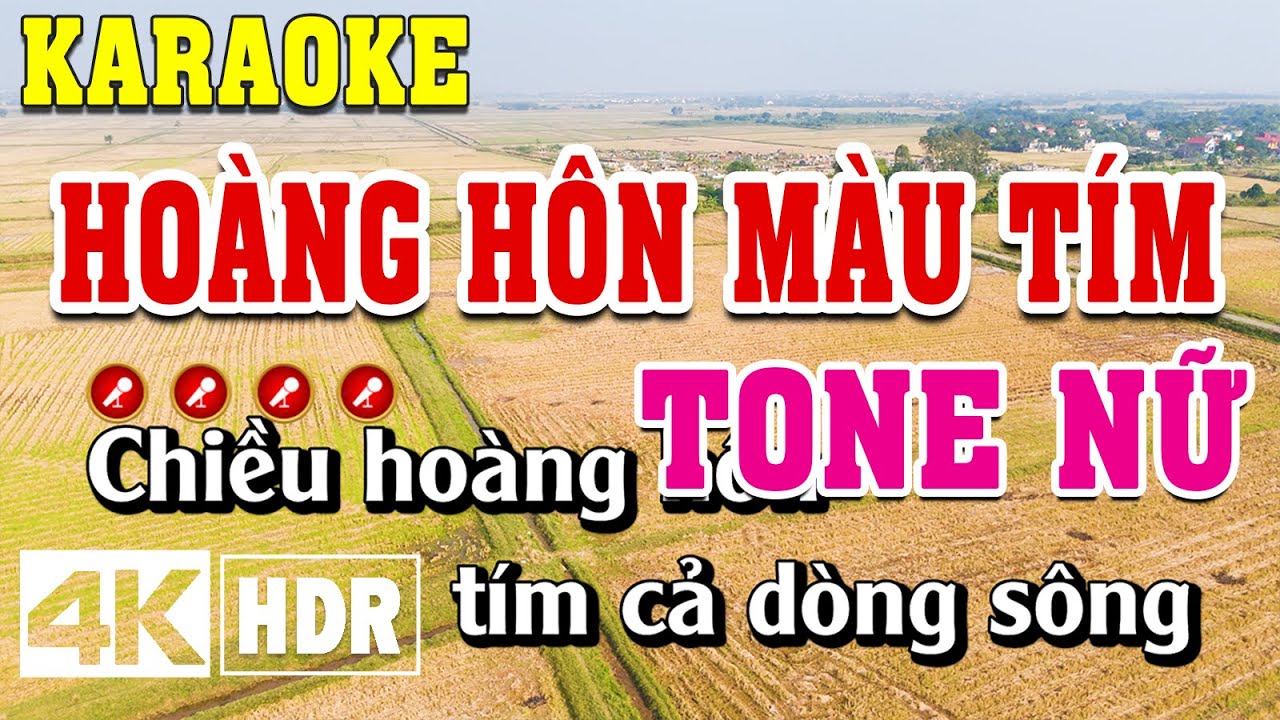Hoàng Hôn Màu Tím Karaoke Tone Nữ Beat Chuẩn | Đình Long Karaoke
