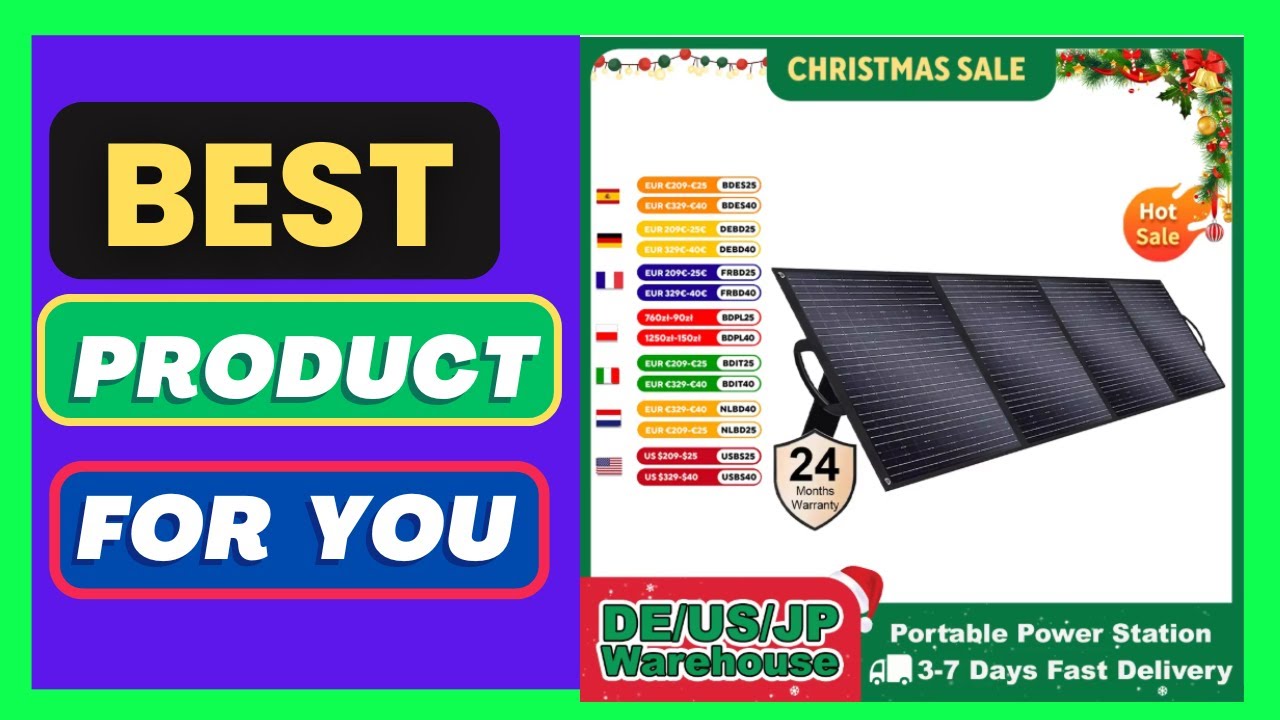 SOLARPLAY 200W 18V Solar Panel Kit Foldable Solar Panel