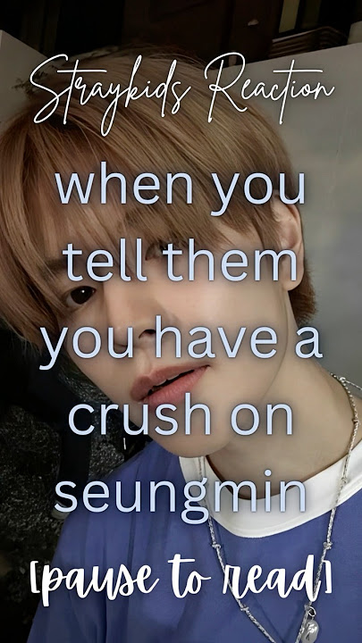 [Straykids Reaction] when you tell them you have a crush on seungmin 🐶😻✌️