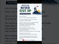 Speech on never give up in english #motivation #speech #english