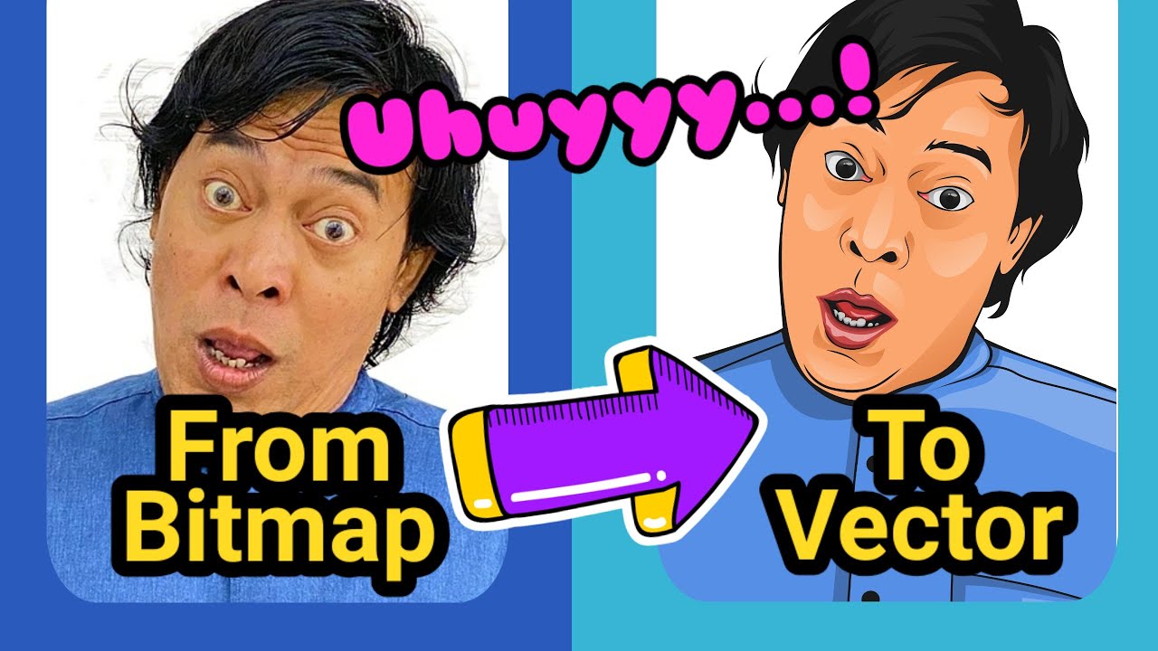 Membuat Vector Foto Komeng Saat nyalon DPD Jabar dengan Inkscape vector ...