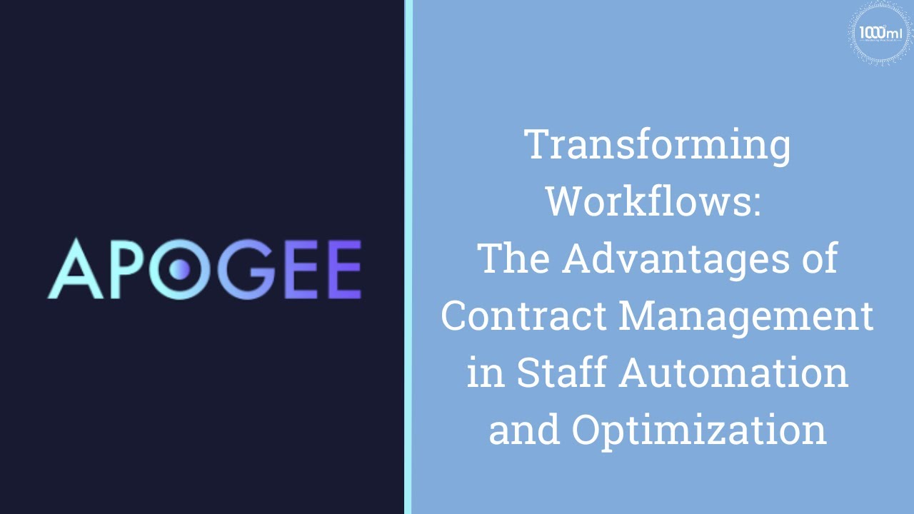 Apogee Suite: The Advantages of Contract Management in Staff Automation and Optimization