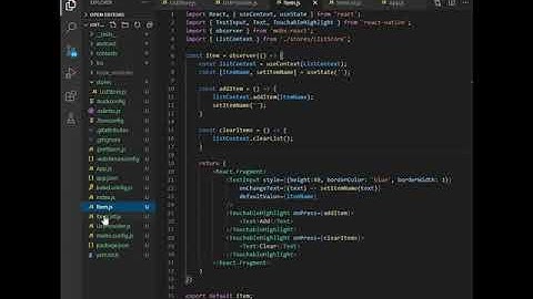 React Native Mobx  Demo - Add item to list.