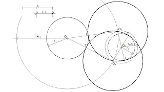 How to Draw the External &amp; Internal Tangent Circles with a given radius to 2 Given Circles