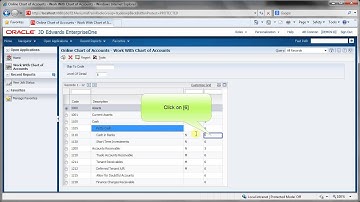 Accessing Online Chart of Accounts   JDE E1 91   Financial Management Fundamentals