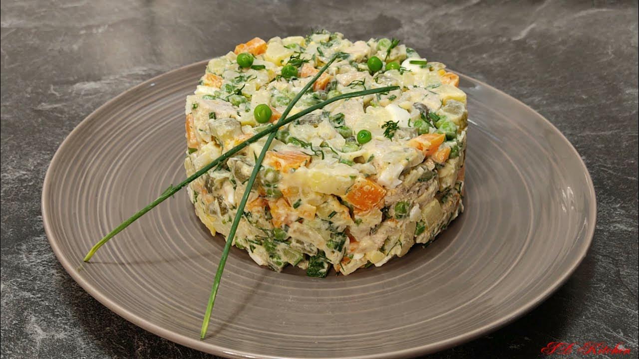 Оливье с курицей рецепт с фото