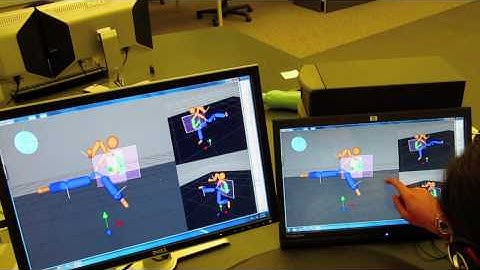 Multi-touch character animation editor with secondary effects