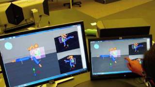 Multi-touch character animation editor with secondary effects