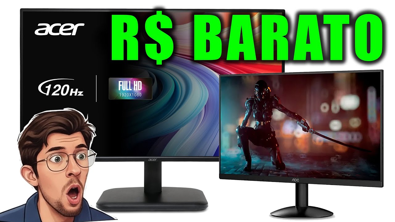 Monitores 120hz 1ms mais baratos do momento Mercado Livre FULL [EK251Q e 22b30hm23]