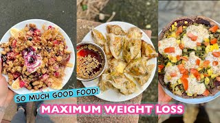 WHAT I EAT IN A DAY 🥟 EASY VEGAN WEIGHT LOSS IDEAS / dumplings & quinoa pizza 🔥