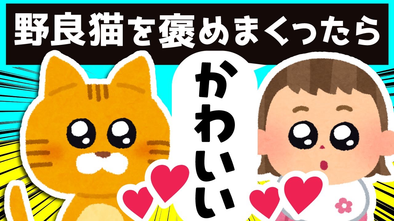 娘が野良猫を褒めまくった結果が可愛すぎるwww