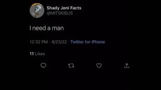 Twitter / X user mitskisus yearning for a man "I need a man" with David by Lorde playing 
