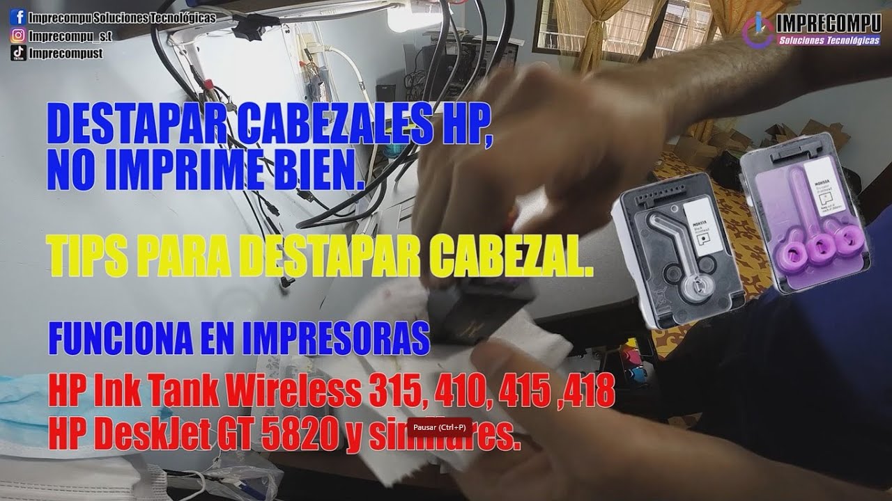 Como destapar cabezales HP de sistema de tinta continua.- unclog HP ...