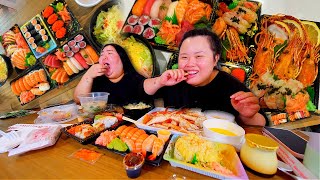 SUSHI MUKBANG CRAB LEGS 먹방 Spicy Tuna Roll Salmon Roll etc! Eating Show! (Controversial Topic) SUSHI MUKBANG CRAB LEGS 먹방 Spicy Tuna Roll Salmon Roll etc! Eating Show! (Controversial Topic)