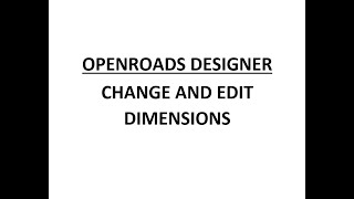 ORD - MicroStation - 14.4 - Change and Edit Dimensions