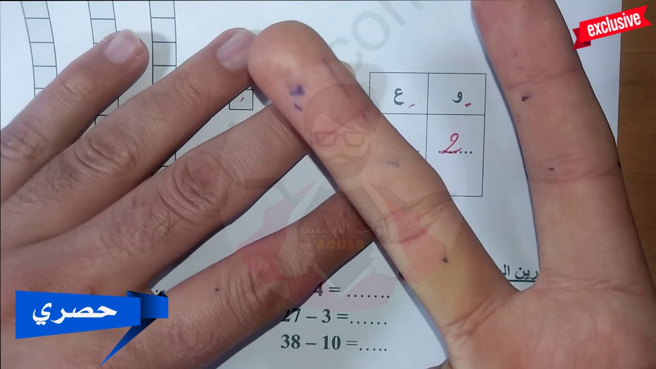 حل امتحان الفصل الثاني في مادة الرياضيات / السنة الأولى أبتدائي 2019