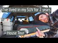 Living in my SUV for two years // Tiny home camper tour