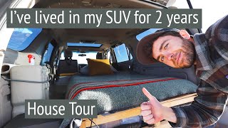 Famous Living in my SUV for two years // Tiny home camper tour // Toyota Sequoia 4x4 Overland Wealth