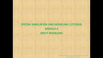 VTU SSM 17CS834 M4 L2 INPUT MODELING