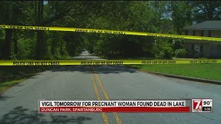 A vigil has been planned for Tuesday night for a pregnant woman found dead in a lake last week.