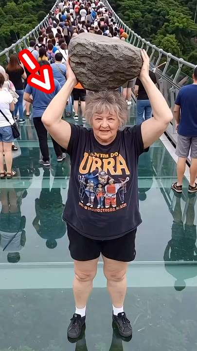 She FELL With a ROCK on Glass Bridge (AI NOT REAL)
