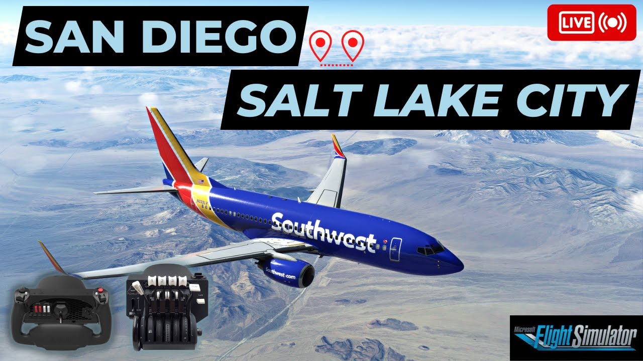 MSFS LIVE | SAN DIEGO to SALT LAKE CITY | PMDG 737 | VATSIM ATC & GSX ...