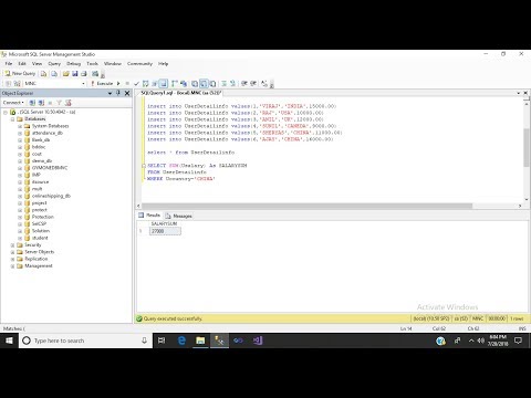 HOW TO USE SUM() FUNCTIONALITY IN MSSQL