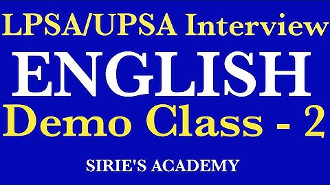 LPSA/UPSA Interview | English Demo Class -  2 |