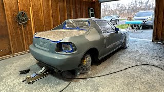 Del sol makeover part 3 - sanding, masking, and painting