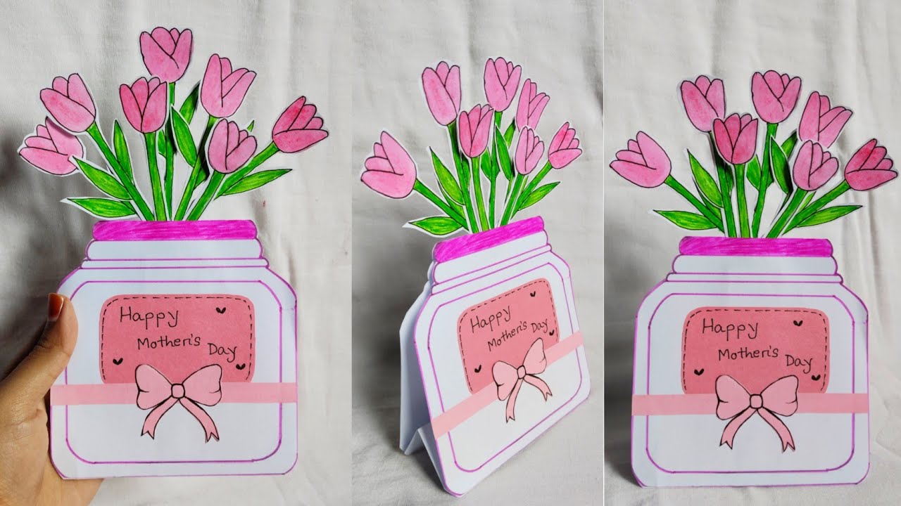 DIY paper flowers bouquet for mother's day /Aesthetic card making for ...