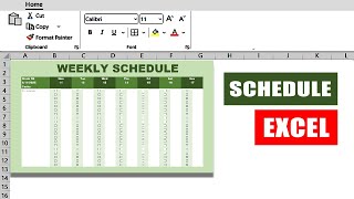 How to create WEEKLY Schedule In Ms Office Excel. screenshot 3